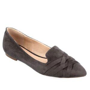 Journee Collection MINDEE Women's Pointed Toe Comfort Loafers Flats Ballet Grey